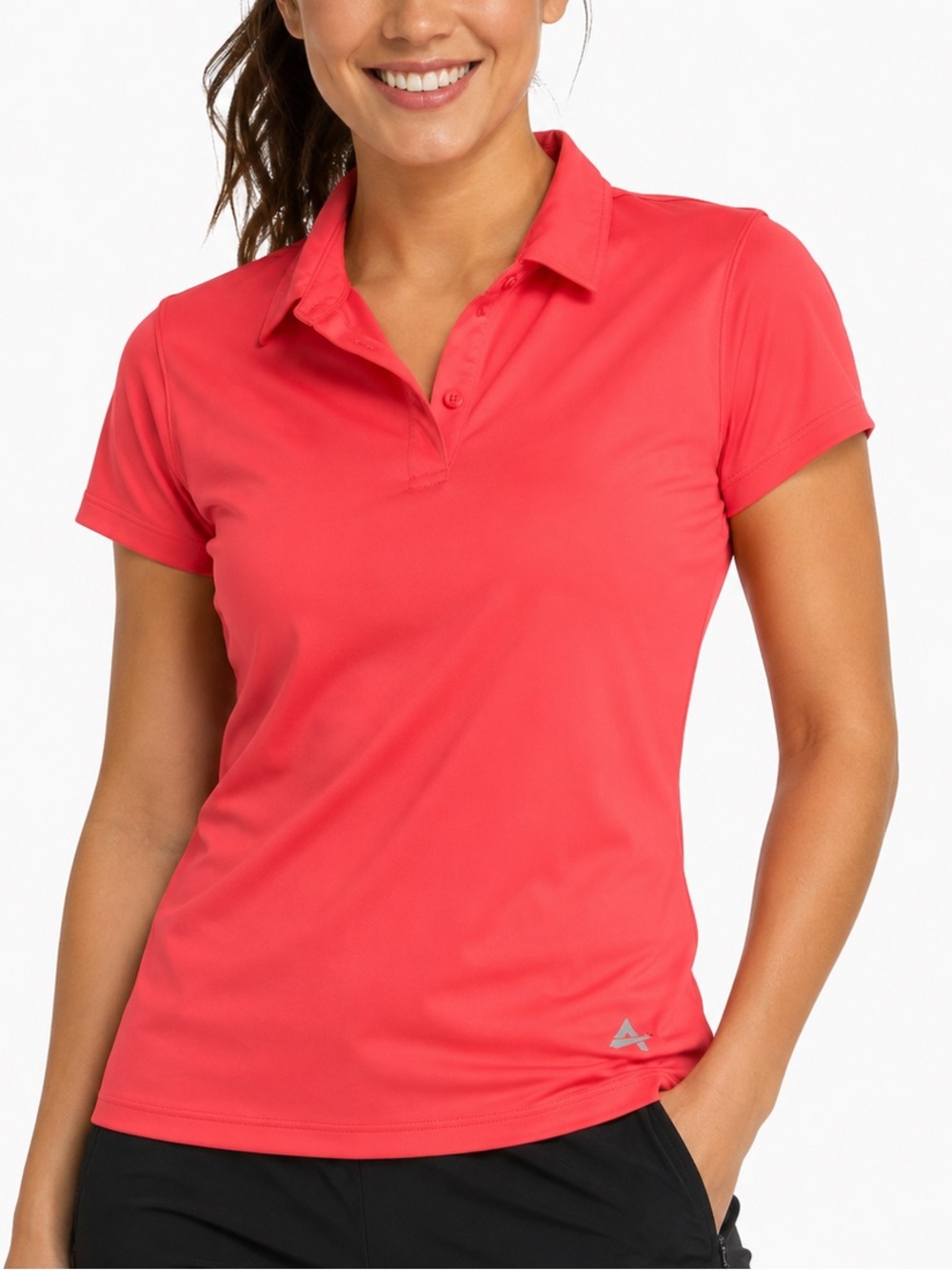 Women’s Short Sleeve cooling Polo Top - Coral Pink